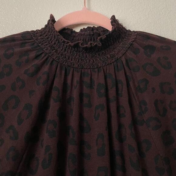 Ann Taylor Dress Womens Small Brown Maxi Leopard Animal Print Knit Boho Neutral - Picture 5 of 14